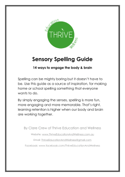 Sensory Spelling Guide