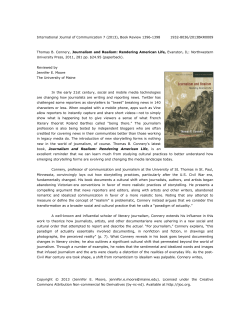 Thomas B. Connery, Journalism and Realism: Rendering American
