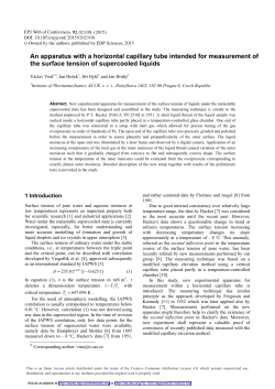 An apparatus with a horizontal capillary tube intended for