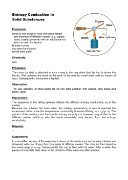 Experiment 20.5: Entropy Conduction in Solid Substances