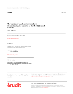 The &ldquo;candour, which can feel for a foe&rdquo;: Romanticizing the