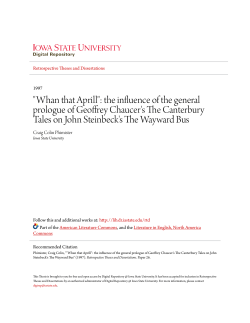 "Whan that Aprill": the influence of the general prologue of Geoffrey