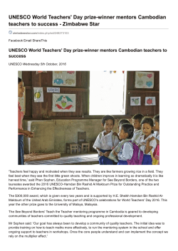 UNESCO World Teachers` Day prizewinner mentors Cambodian
