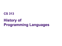 History of Programming Languages