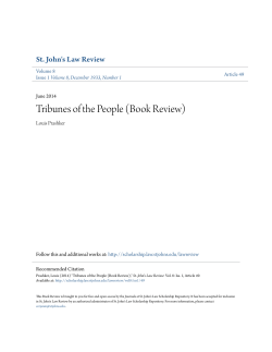 "Tribunes of the People (Book Review)," St. John`s