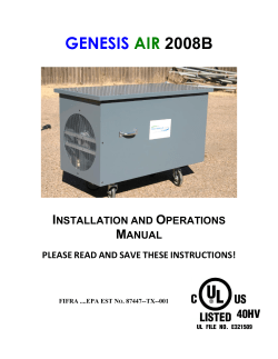 Installation and Operations Manual