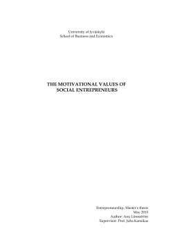 THE MOTIVATIONAL VALUES OF SOCIAL ENTREPRENEURS