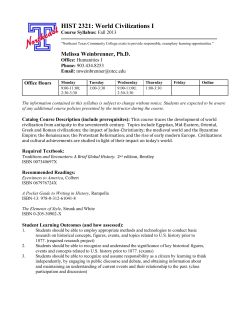 HIST 2321 - Northeast Texas Community College