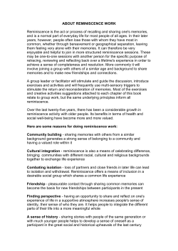 ABOUT REMINISCENCE WORK