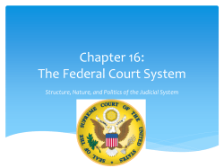 Chapter 16: The Federal Court System