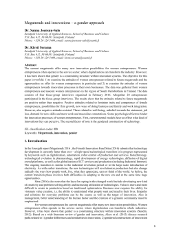 Megatrends and innovations &ndash; a gender approach