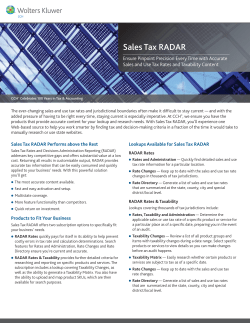 Sales Tax RADAR