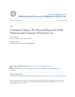 Consumer Choice: The Practical Reason for Both Antitrust and