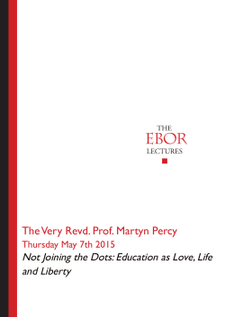 The Very Revd Professor Martyn Percy Lecture Text