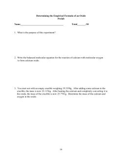Determining the Empirical Formula of an Oxide