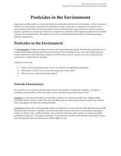 Pesticides in the Environment