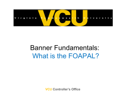 Banner Fundamentals: What is the FOAPAL?