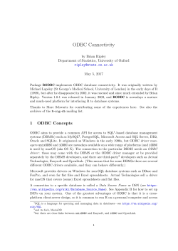 ODBC Connectivity for R