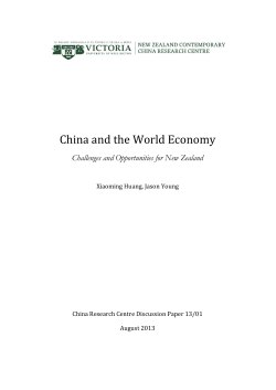 China and the World Economy: Challenges and Opportunities for
