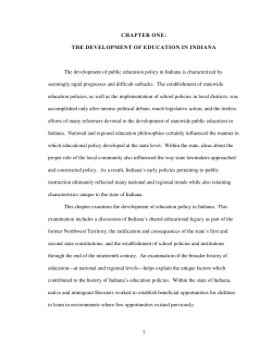 7 CHAPTER ONE: THE DEVELOPMENT OF EDUCATION IN