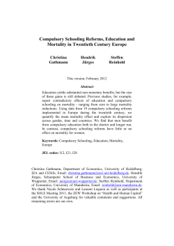 Compulsory Schooling Reforms, Education and