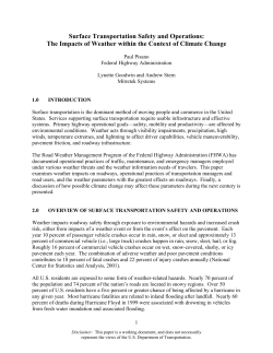 Surface Transportation Safety and Operations: The