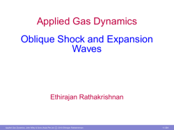 Applied Gas Dynamics Oblique Shock and Expansion Waves