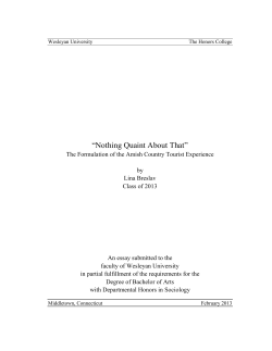 "Nothing Quaint About That" : The Formulation of the Amish Country