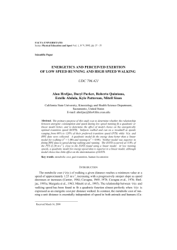 ENERGETICS AND PERCEIVED EXERTION OF