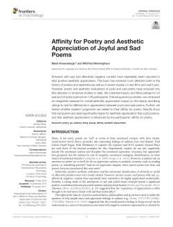 Affinity for Poetry and Aesthetic Appreciation of Joyful and Sad Poems