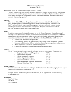 AP Human Geography Course - Mr. Blanchard`s AP Human