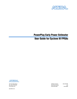 PowerPlay Early Power Estimator User Guide for Cyclone III