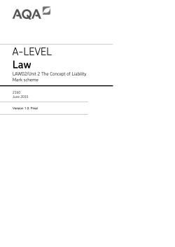 A-level Law Mark scheme Unit 02 -The Concept of Liability