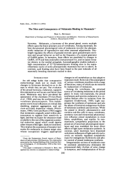 The Sites and Consequences of Melatonin