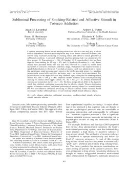 Subliminal Processing of Smoking-Related and Affective
