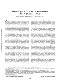 Thrombolysis in the 3- to 4.5-Hour Window