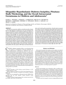 Idiopathic Hypothalamic Diabetes Insipidus, Pituitary Stalk