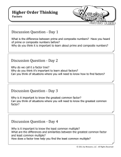 Higher Order Thinking