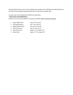 Teaching Staff will have access to their buildings every weekday