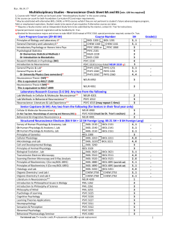Neuroscience Check Sheet BA and BS (min. 120 hrs