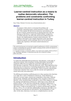 Learner-centred instruction as a means to realise democratic