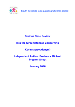 Serious case review (Kevin)