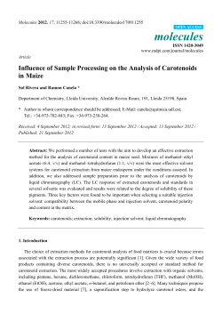 Influence of Sample Processing on the Analysis