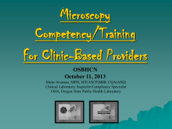 Microscopy Competency/Training For Clinic