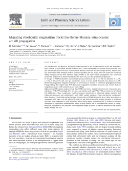 Migrating shoshonitic magmatism tracks Izu&ndash;Bonin&ndash;Mariana intra