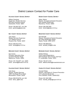 District Liaison Contact for Foster Care