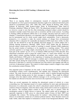 Discerning the Extras in ESD Teaching: A Democratic