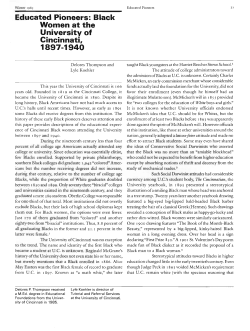 Educated Pioneers: Black Women at the University of Cincinnati