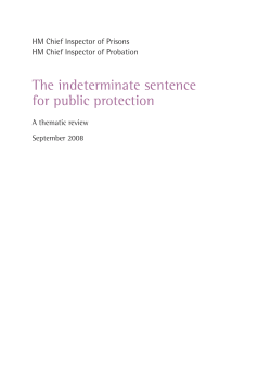 The indeterminate sentence for public protection