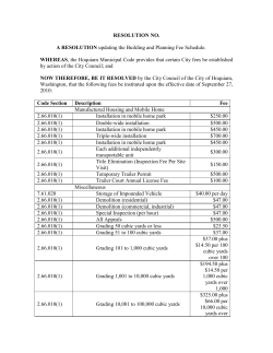 Revised Building and Planning Fees